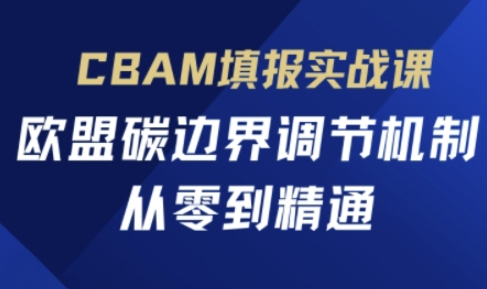 CBAM填报实战课,欧盟碳边界调节机制,从零到精通-蓝海优创