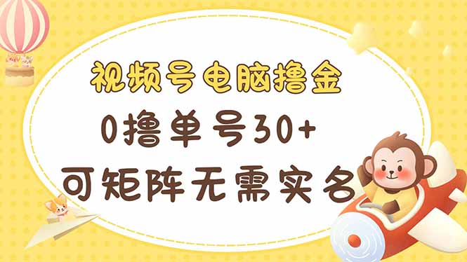 (14220期)视频号电脑撸金 0撸单号30+ 可矩阵 无需实名多号多得-蓝海优创