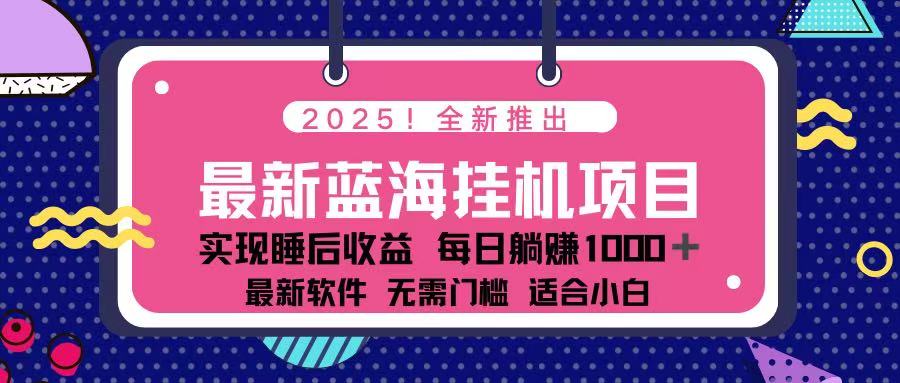 (14216期)2025最新挂机躺赚项目 一台电脑轻松日入500-蓝海优创