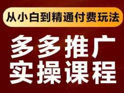 拼多多推广实操课程,从小白到精通付费玩法-蓝海优创
