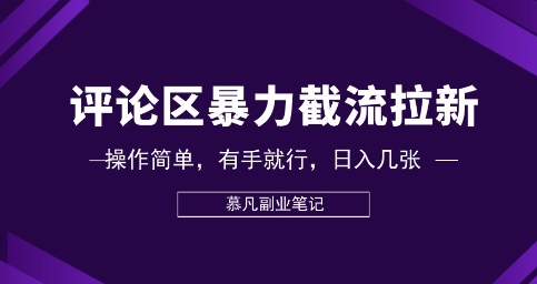 评论区暴力截流拉新：捡钱项目，操作简单，有手就行，日入几张-蓝海优创